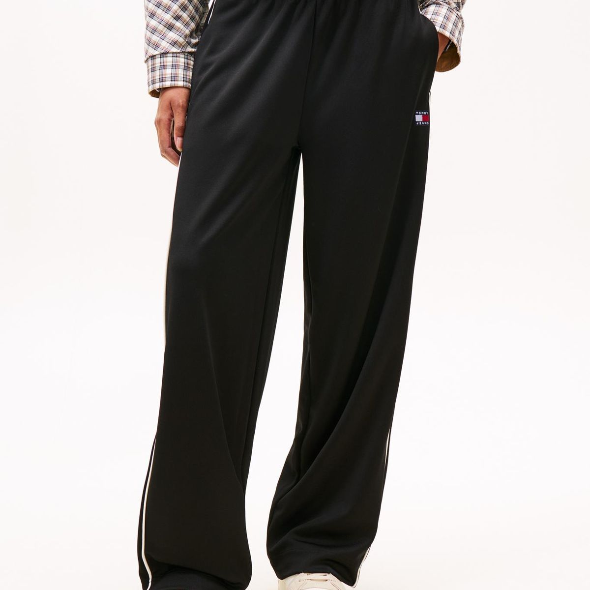 TOMMY HILFIGER - Joggers de punto con parche Tommy Negro Tommy Jeans