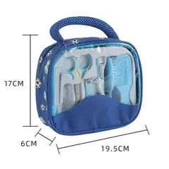 GENERICO - Set Aseo Bebe 7 Piezas Azul Manicure Cepillo Con Bolso Viaje