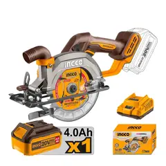 INGCO - Sierra Circular Inalámbrica 5 1/2 - 20V + 1 Bat 4.0Ah + Cargador