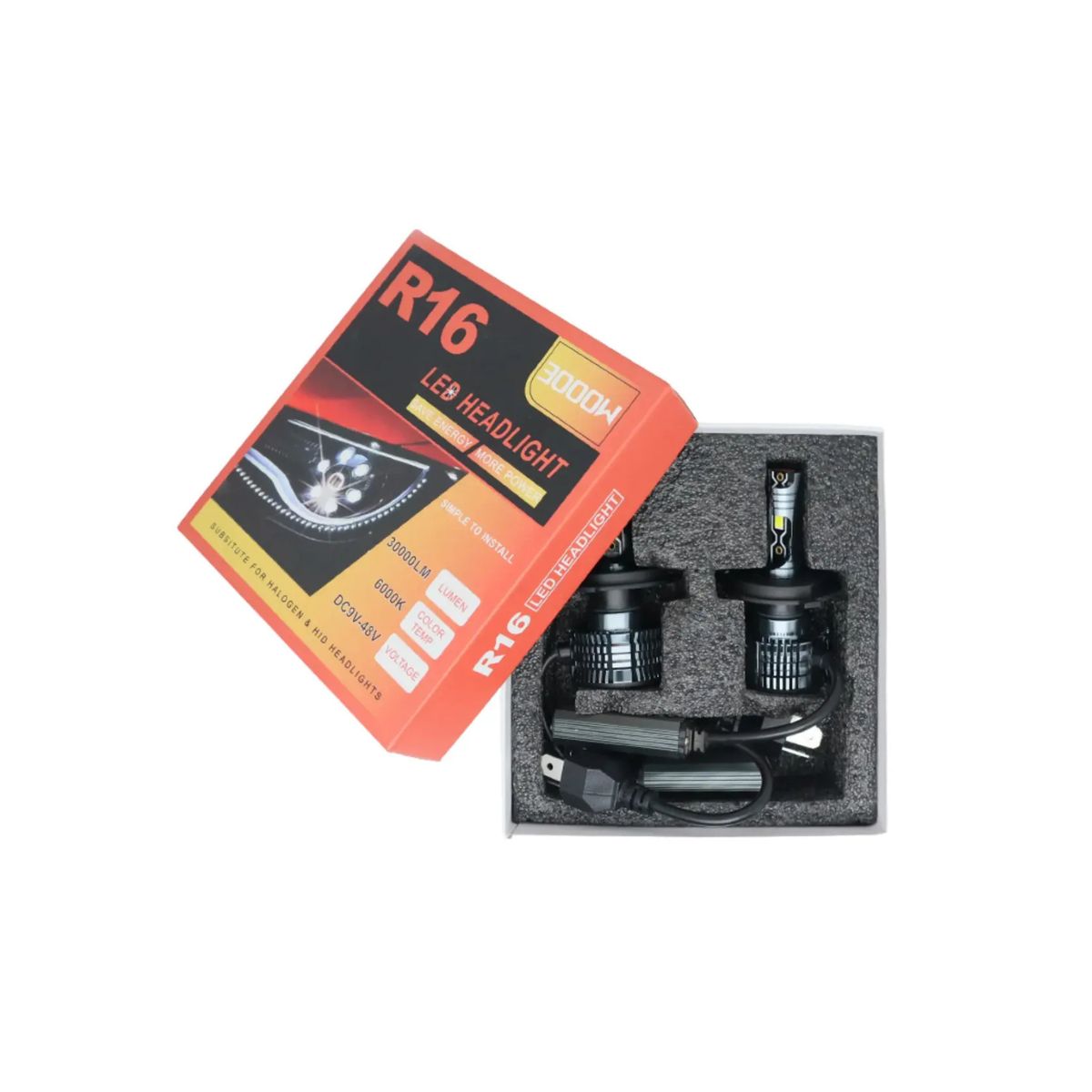 GENERICO - Pack Luces Turbo Led R16 3000w 30.000 Lúmenes Autos Camión H4