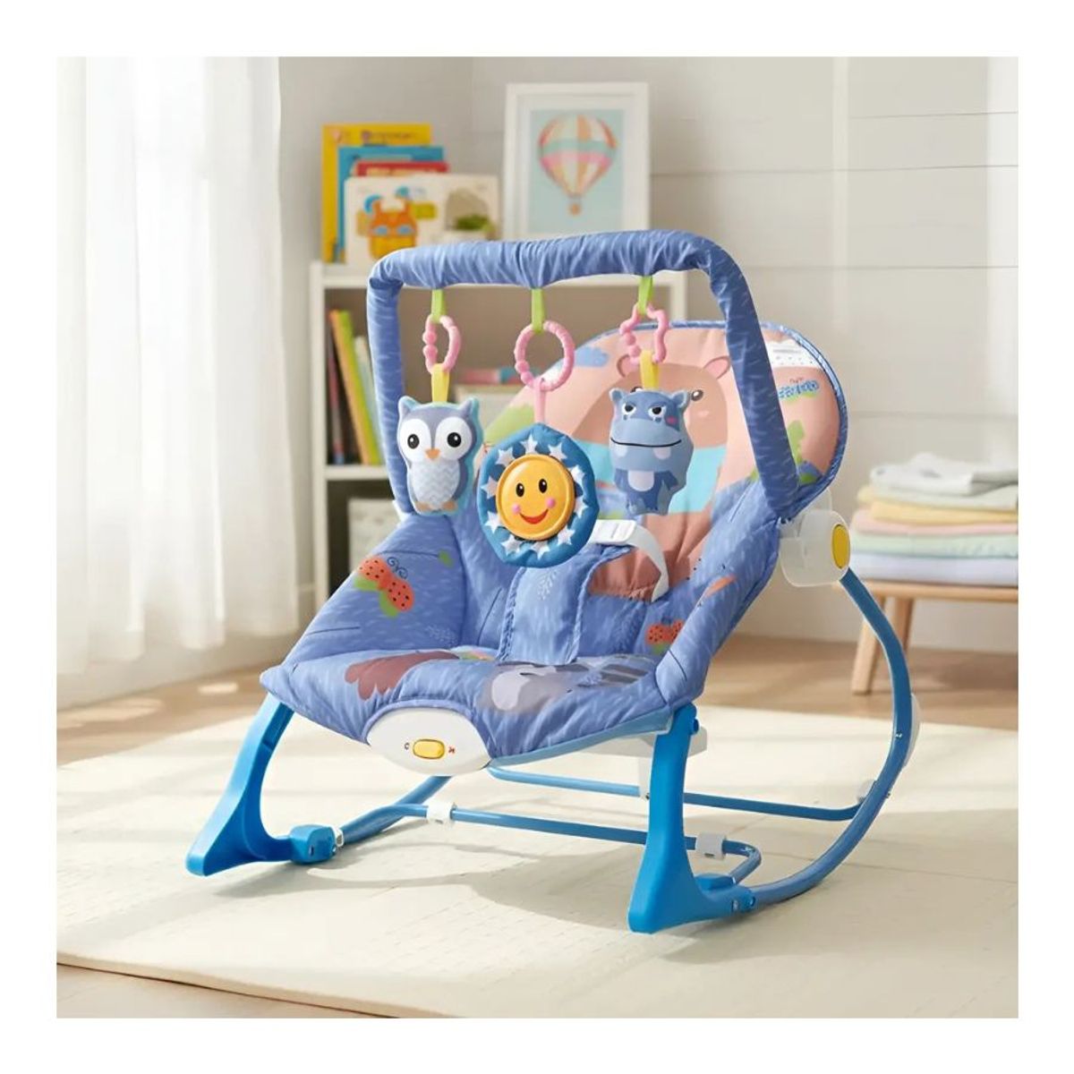 GENERICO - Silla Nido Mecedora para Bebés y Niños con Barra de Juguetes Desmontable