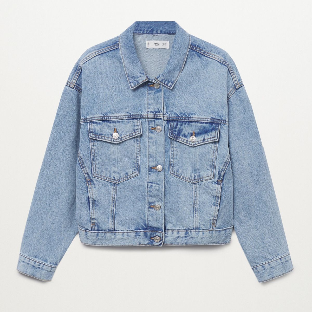 MANGO - Chaqueta Denim Oversize Corta Algodón Sustentable Mujer