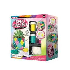 SEW STAR - Kit de Arte Pinta tu Propio Macetero con Arena de Colores – Decoración DIY para Niños desde 6 Años