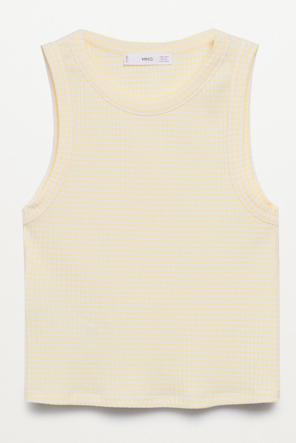 MANGO - Polera Crop Canalé Poliester Reciclado Rita Mujer