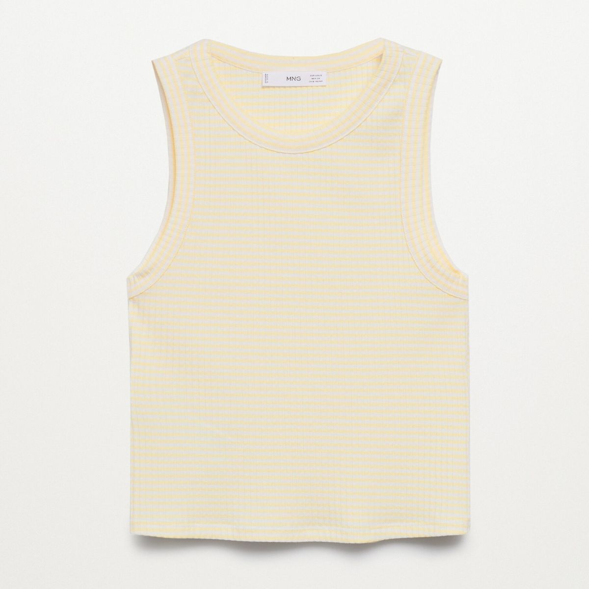 MANGO - Polera Crop Canalé Poliester Reciclado Rita Mujer