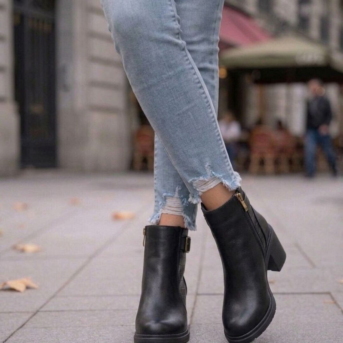 SNOOPY - Botin para Dama color Negro   Taco Medio M627