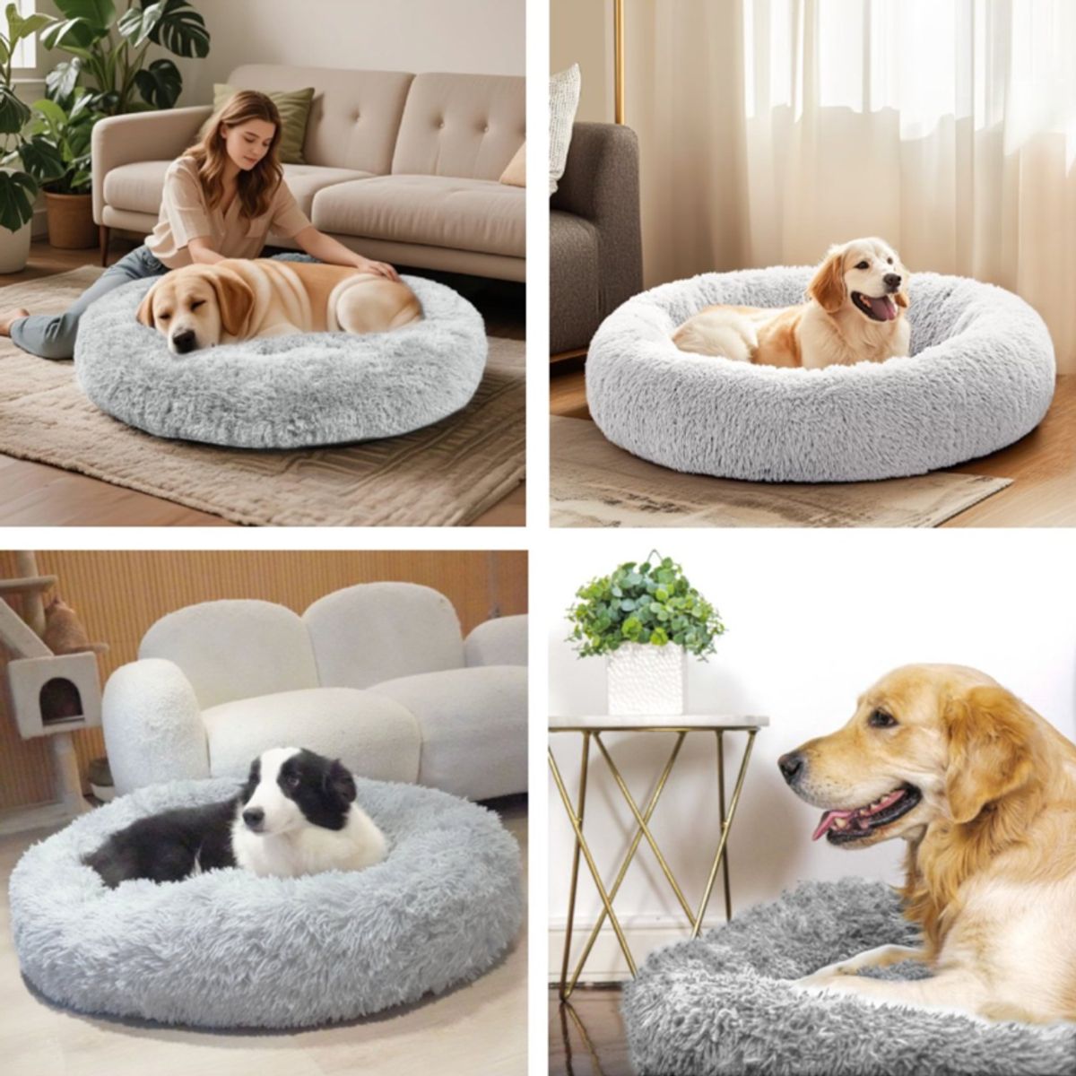 KIDSCOOL - Cama Nido Relajante Para Mascotas XL Gris 80 cm Antiansiedad