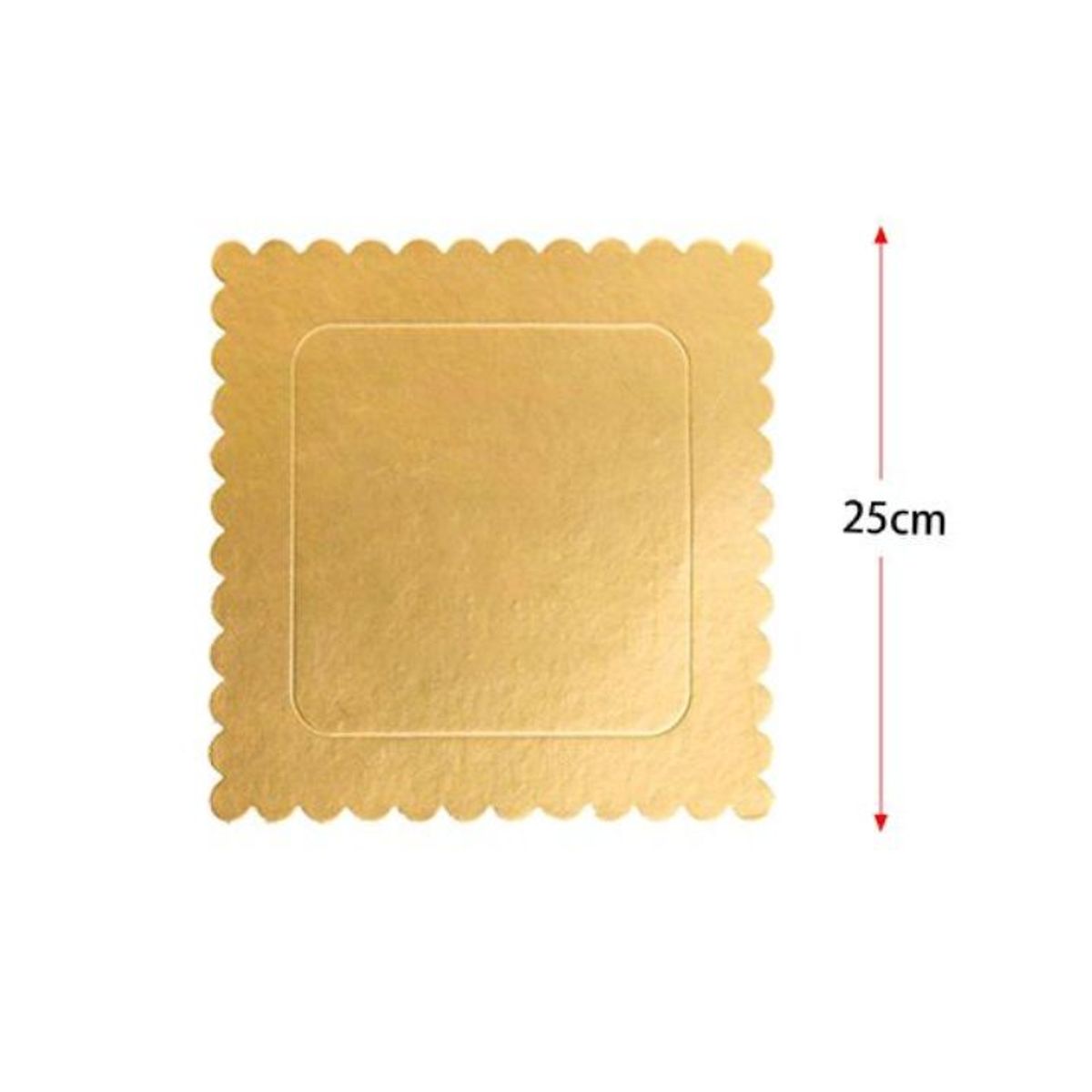 GENERICO - Bandejas Para Tartas Cuadradas - 25cm, Dorado, Pack De 5 PCS