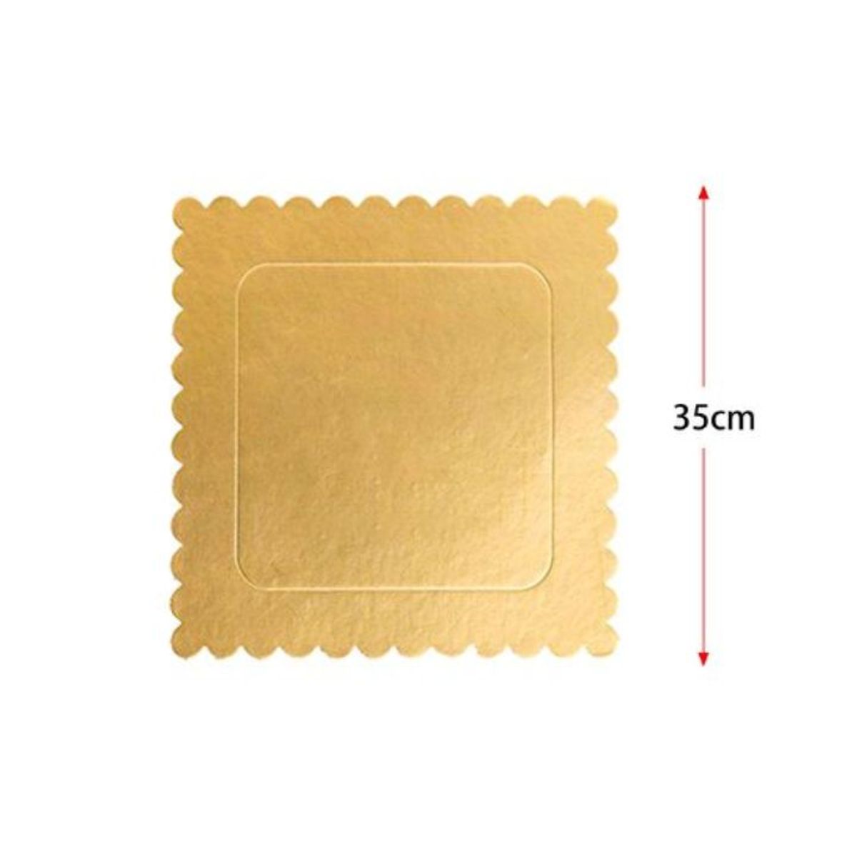 GENERICO - Bandejas Para Tartas Cuadradas - 35cm, Dorado, Pack De 5 PCS