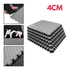 HOMEBRANDT - Pack 10 Plancha Tatami 100cm X 100cm X 4Cm NEGRO Y GRIS