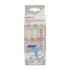 PIGEON - Set De Cepillos Dentales Aprendizaje 3 Etapas Bebe Rosa