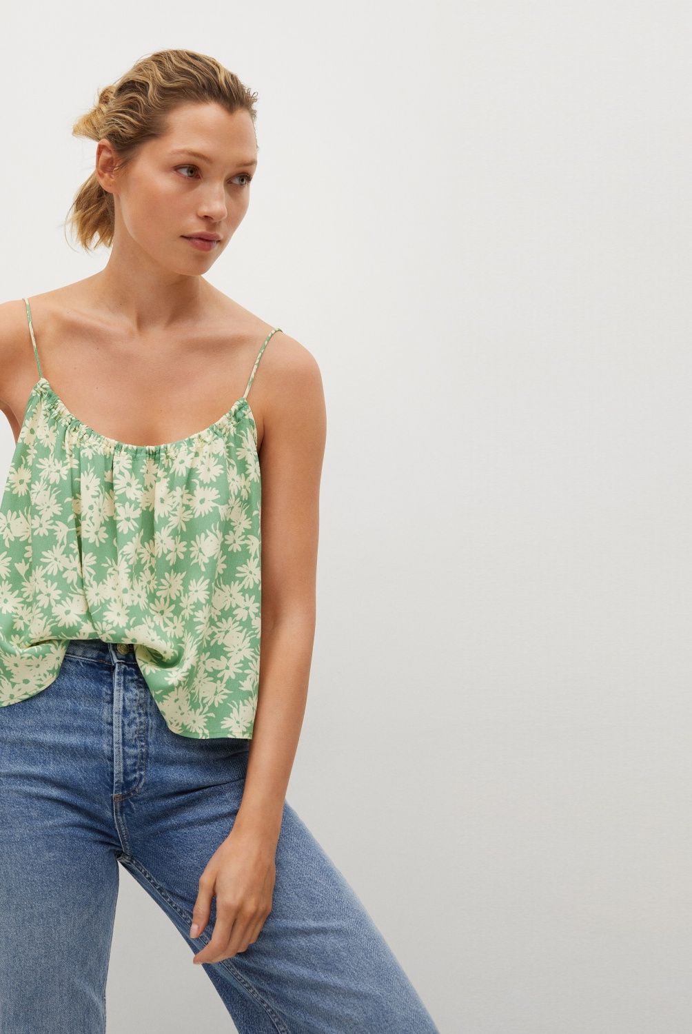 MANGO - Polera Crop Con Tirantantes Viscosa Luma Niki Mujer