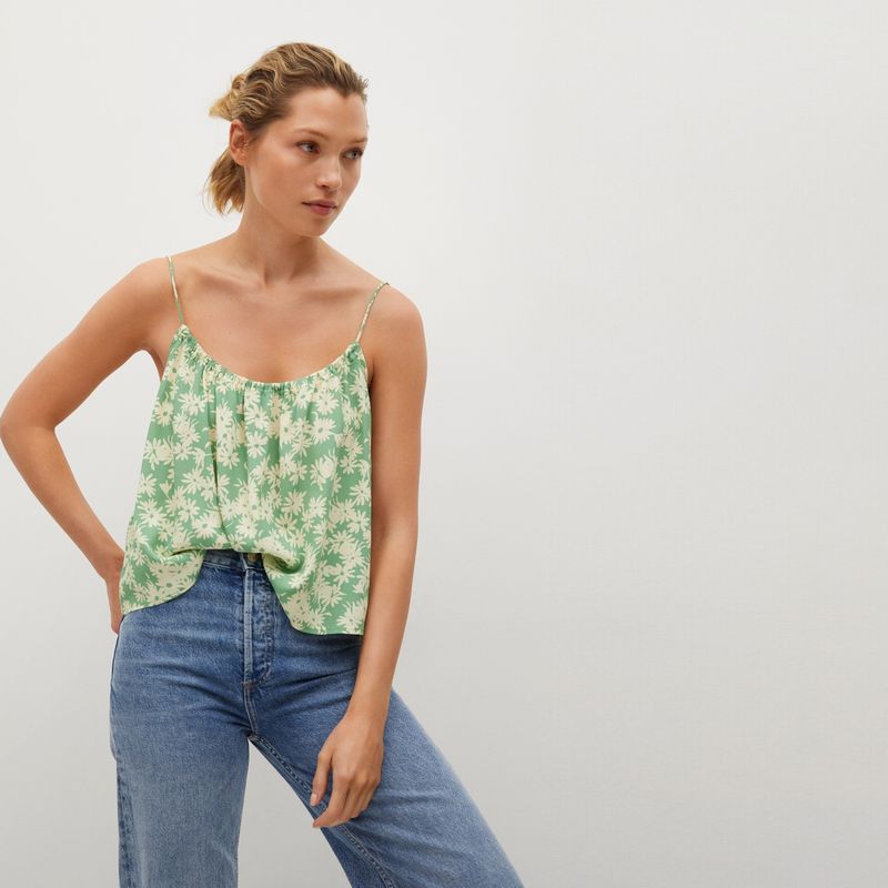 MANGO - Polera Crop Con Tirantantes Viscosa Luma Niki Mujer