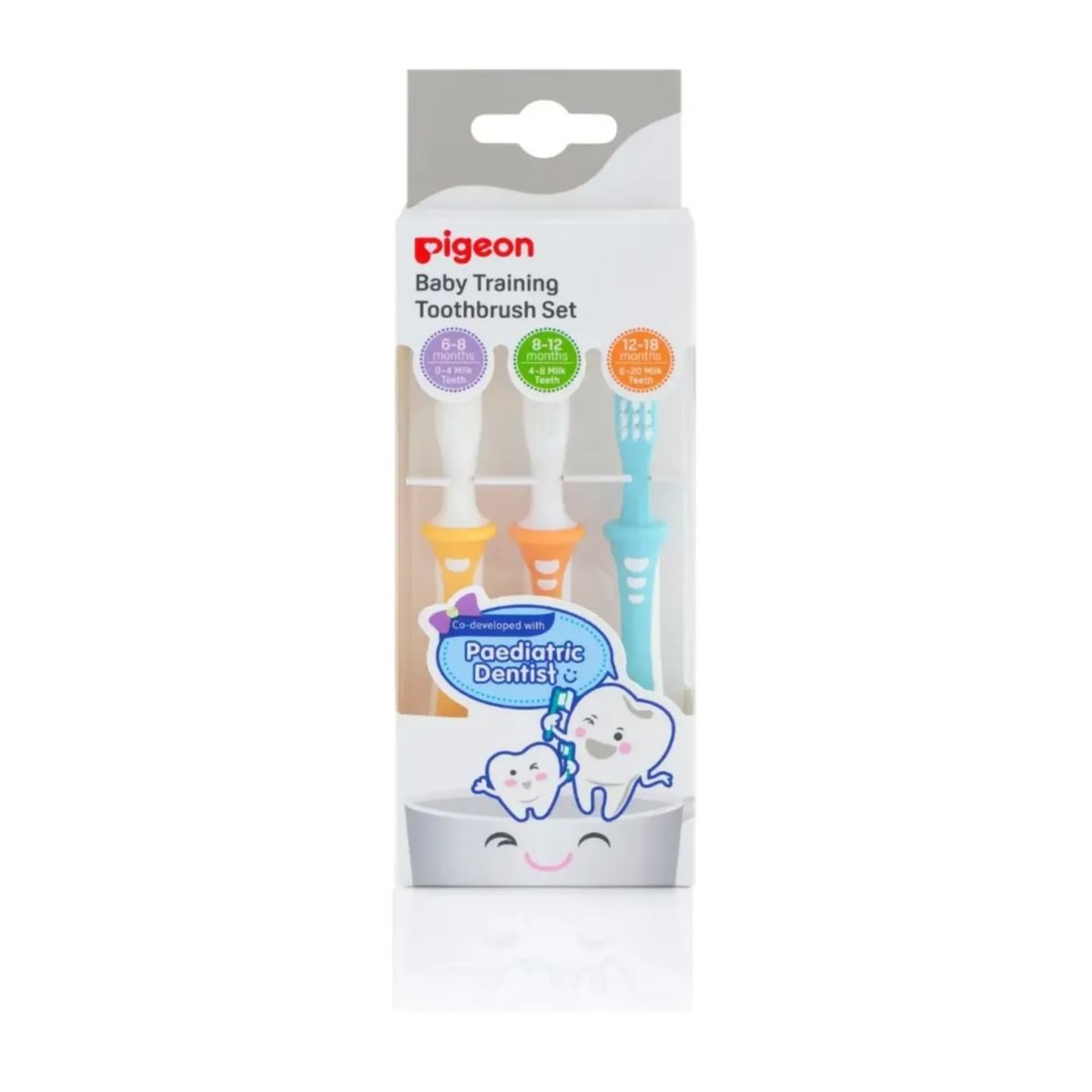 PIGEON - Set De Cepillos Dentales Aprendizaje Pigeon 3 Etapas  Bebe Multicolor
