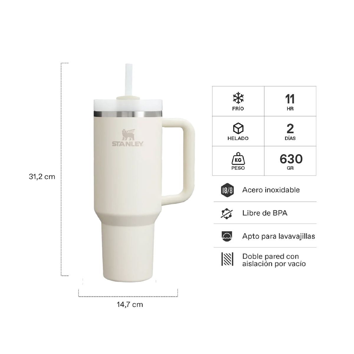 STANLEY - Quencher H2.0 Adventure Cream 2.0 - 1.18 lt