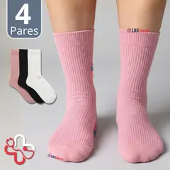 UTILISIMO - Pack 4 Pares Calcetines Diabéticos Mujer Algodón Suave Colores Surtidos Protección