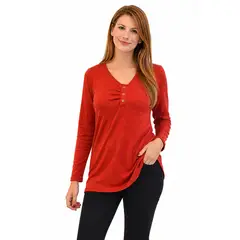 MAGENTA WOMAN - Polera 11 Lanilla Lisa Roja