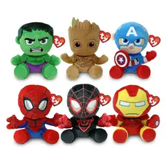 BOING TOYS - Pack 6 Peluches Ty Marvel Originales Avengers
