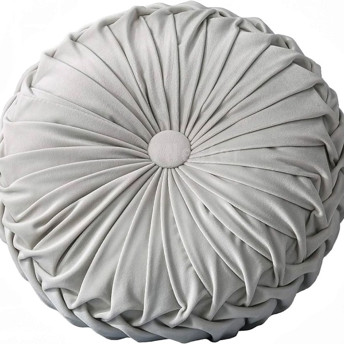 GENERICO - Cojín de Terciopelo Redondo Diámetro 38 Cm color Gris