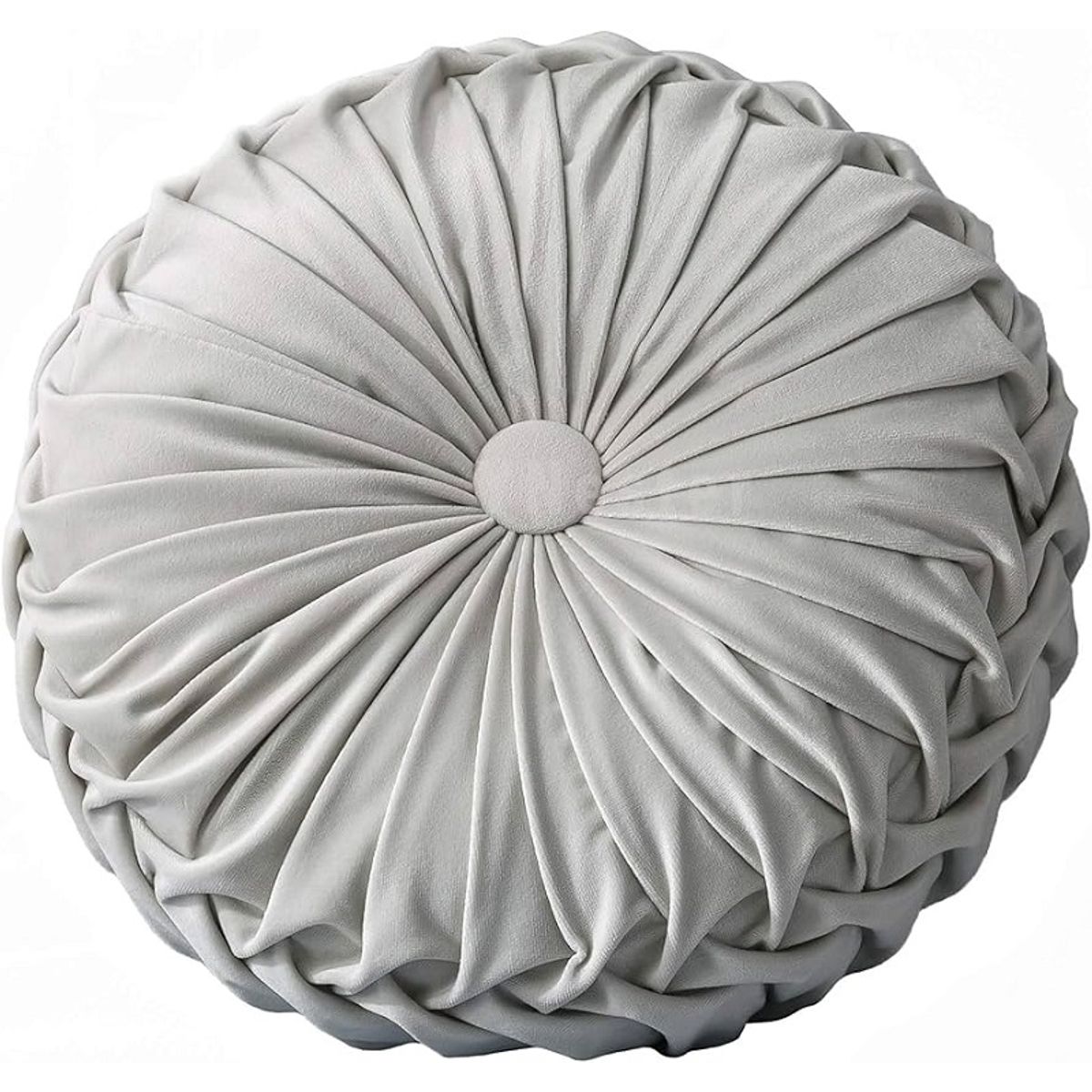 GENERICO - Cojín de Terciopelo Redondo Diámetro 38 Cm color Gris