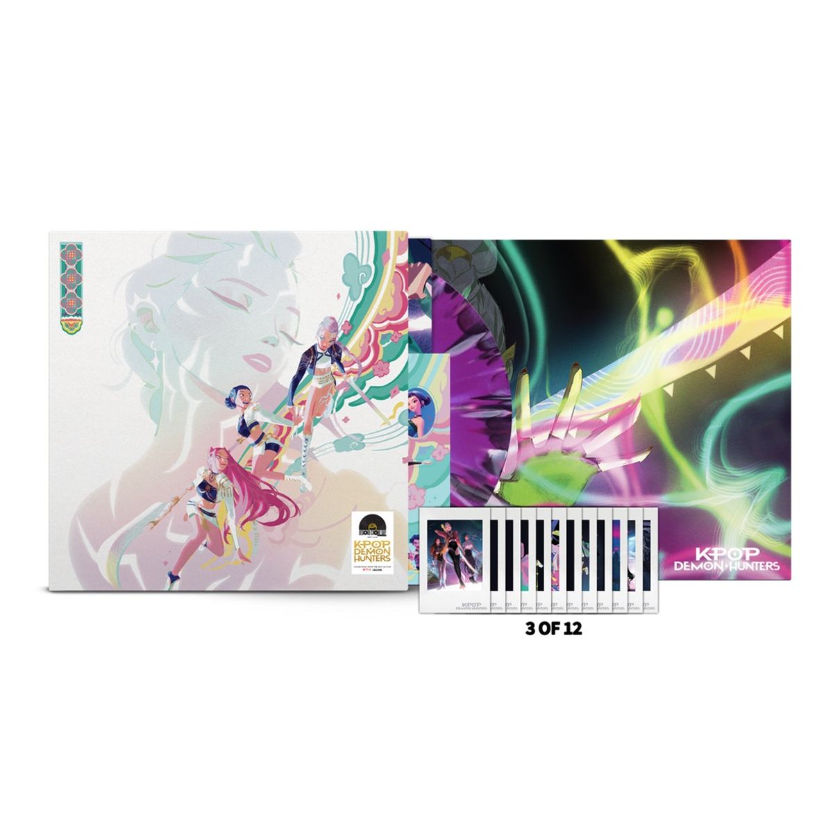 KPOP DEMON HUNTERS - Various - KPop Demon Hunters Soundtrack - HUNTRX Edition - Vinilo Black With Pink & Cyan Swirl