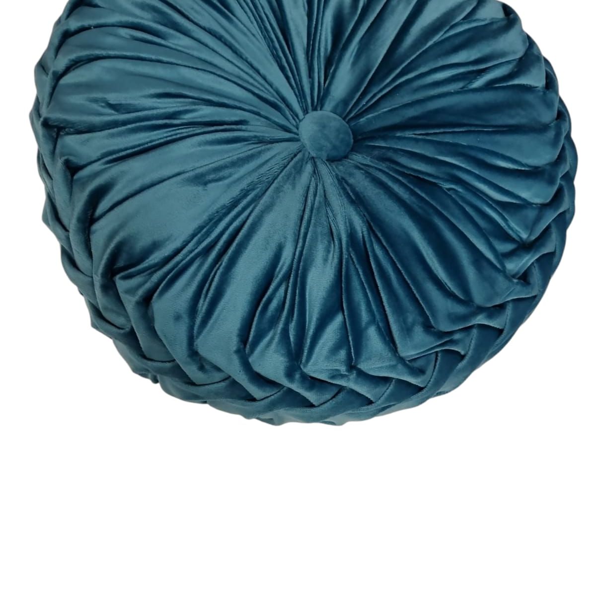 GENERICO - Cojín de Terciopelo Redondo Diametro 38 Cm color Turquesa