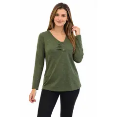 MAGENTA WOMAN - Polera 11 Lanilla Lisa Verde