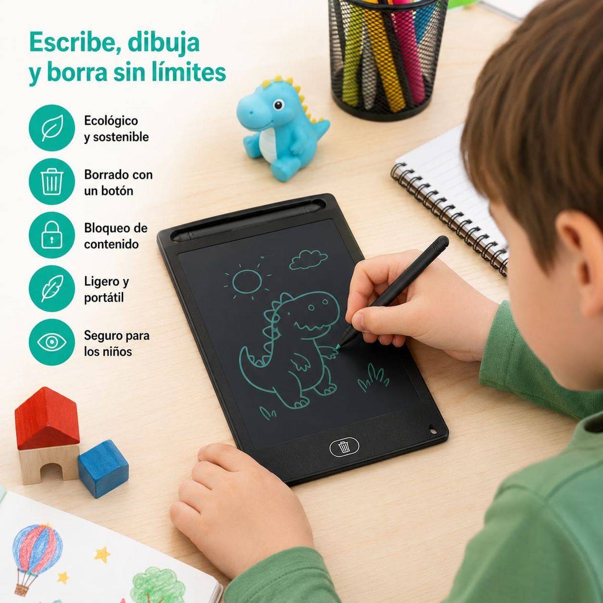 GENERICO - Tablet LCD Infantil 8.5” Para Dibujar y Escribir
