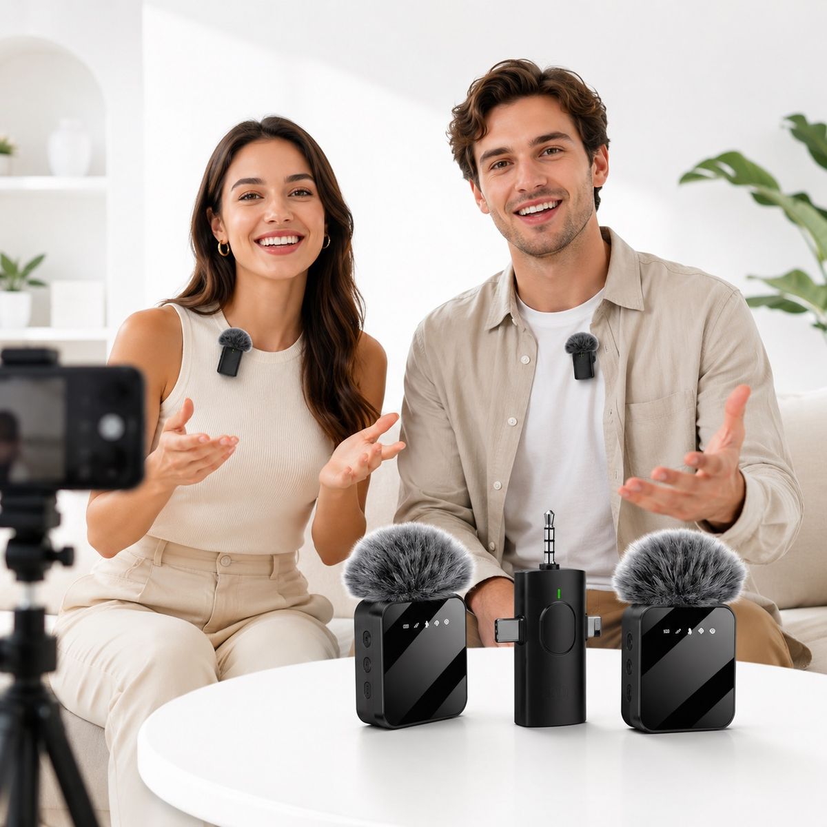 DOPA - Micrófono Inalámbrico Dual F11-2 Para Iphone Y Android