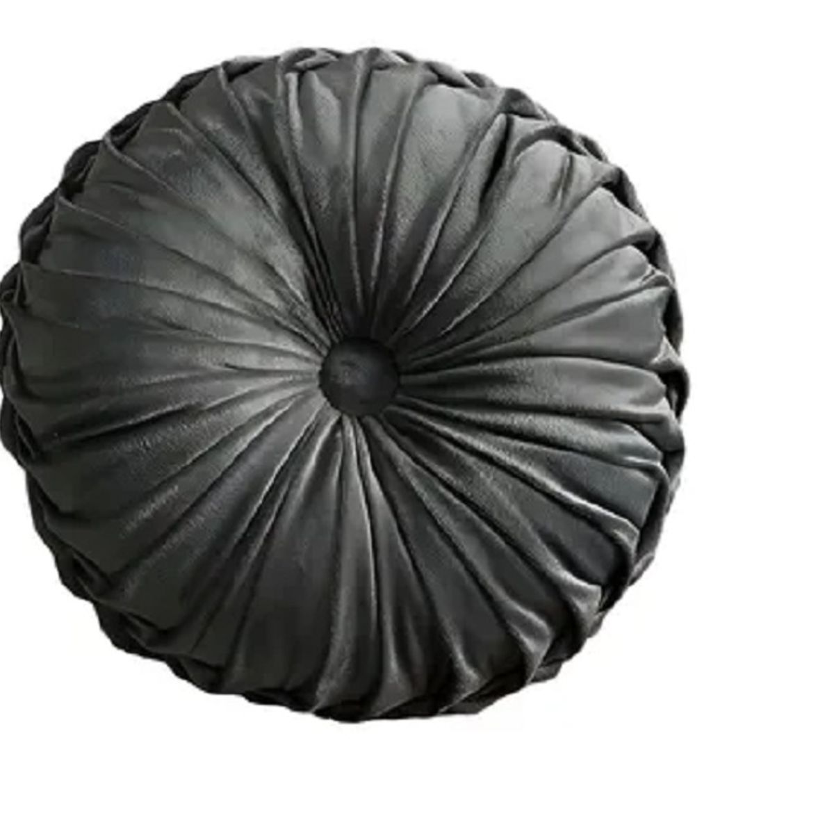 GENERICO - Cojín de Terciopelo Redondo Diametro 38 Cm color Gris oscuro
