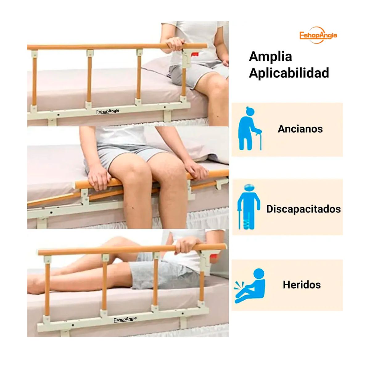 OFERTABKN - Baranda De Cama Lateral Anticaída Para Cuidado Adulto Mayor