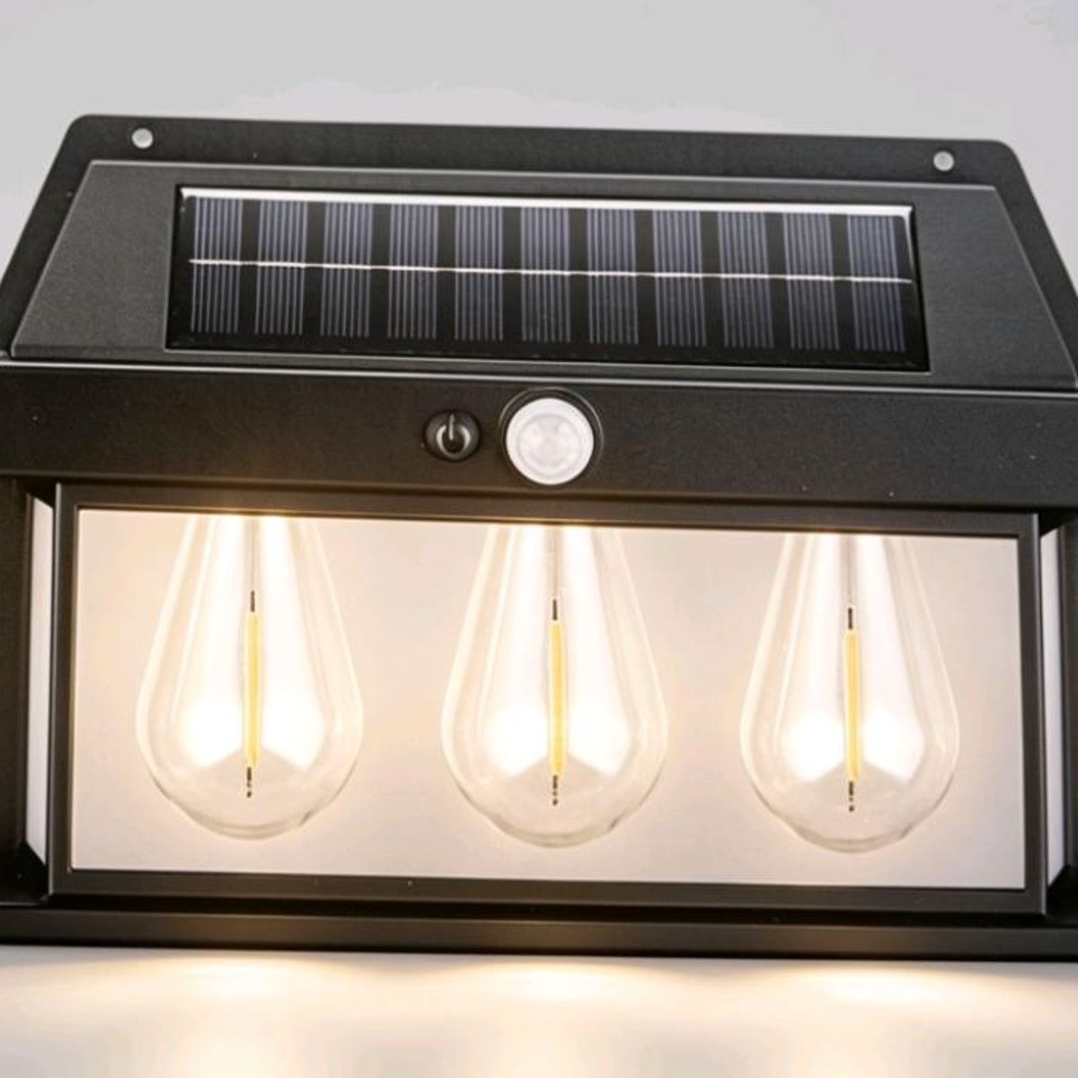 GENERICO - Lámpara Solar de Pared 3 Focos BK-888-3 - Con Sensor de Movimiento