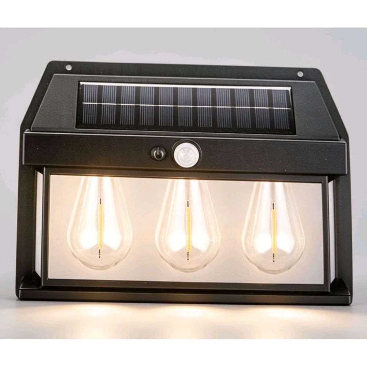 GENERICO - Lámpara Solar de Pared 3 Focos BK-888-3 - Con Sensor de Movimiento