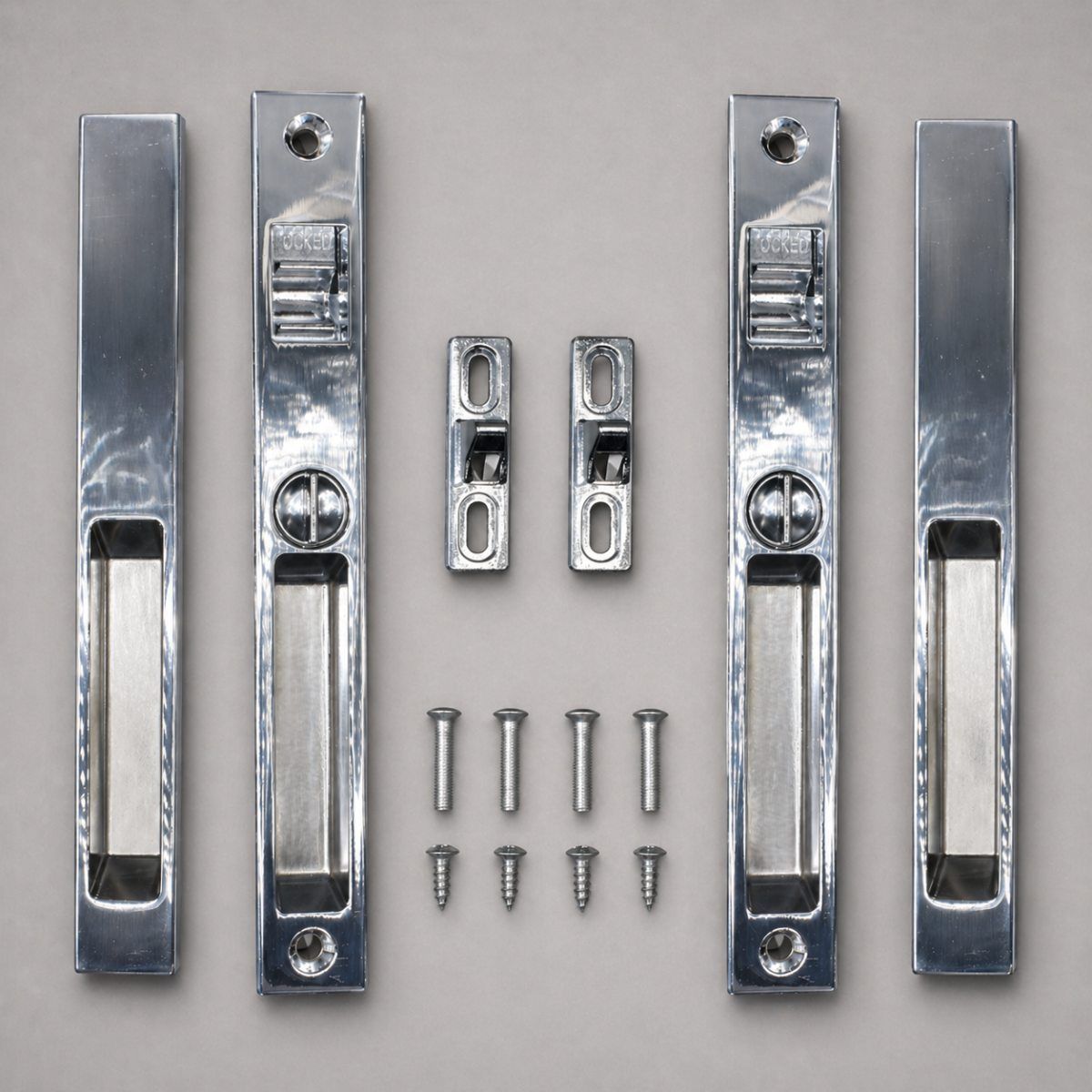 GENERICO - Set 2 Cierre Pestillo Lateral Open Lock Doble - Seguro para Ventana de Aluminio