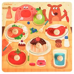 MIDEER - Puzzle de Encaje de Madera para Bebés Reconocimiento de Formas y Colores