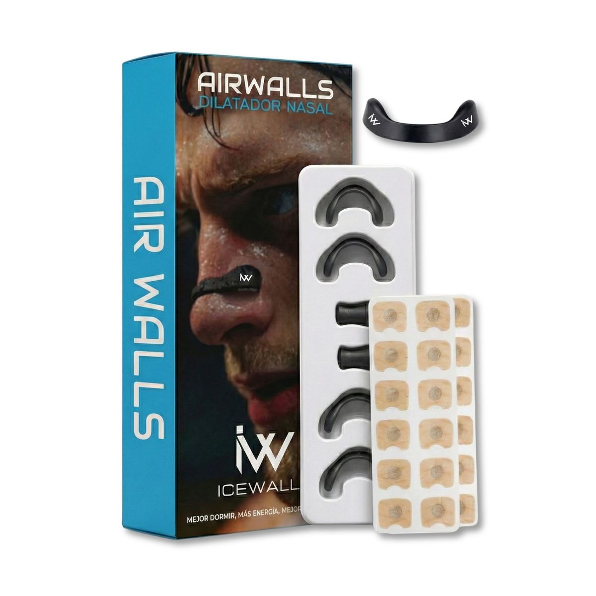 ICE WALLS - Dilatador Nasal - Parches nasales 30 Uds