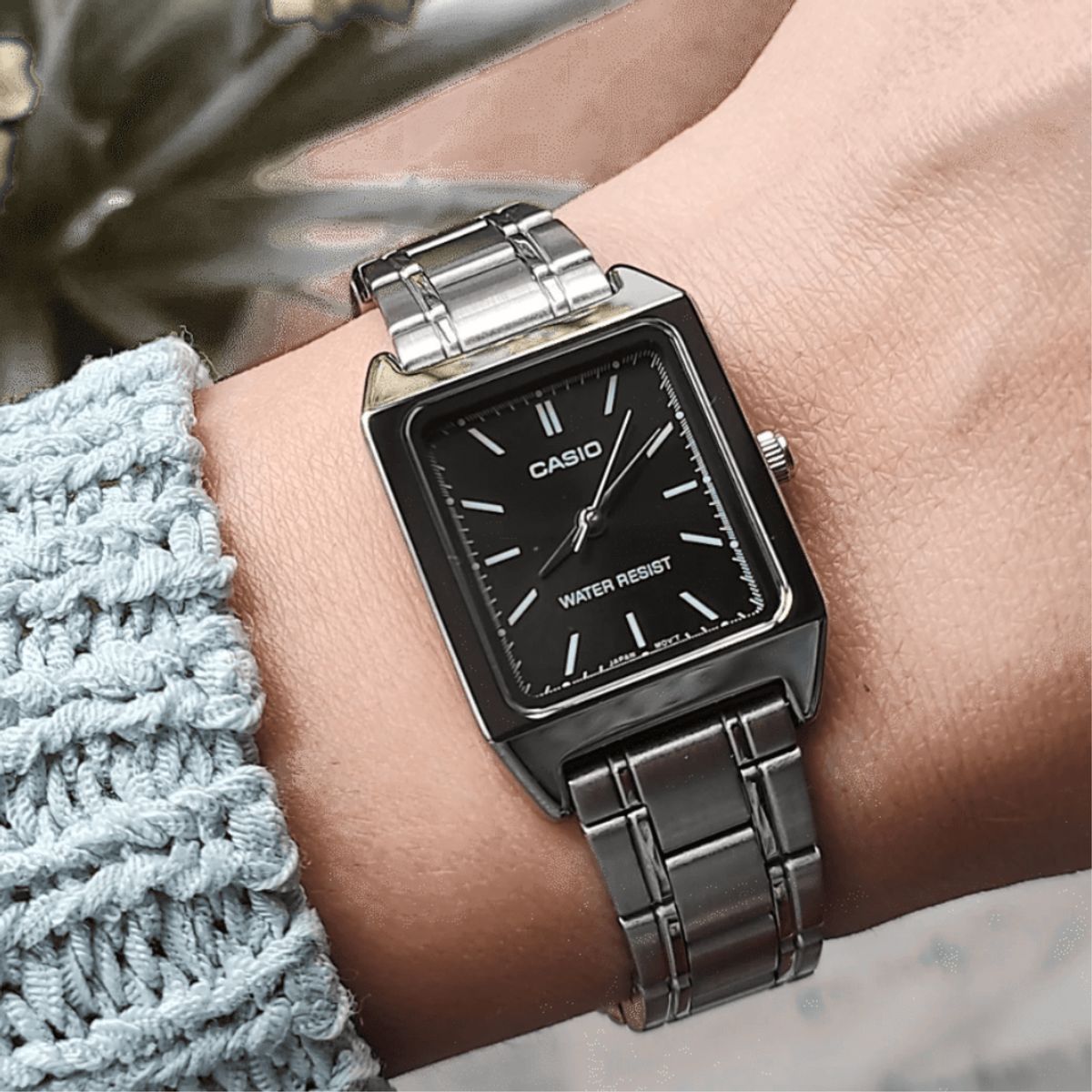 CASIO - RELOJ CASIO TANK LTP-V007D-1EUDF PLATEADO NEGRO MUJER CLASICO