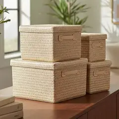 BRIC - Canastos Organizadoras Para Almacenamiento Con Tapa Set De 4