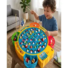 GENERICO - Juego de Pesca Musical Infantil Fishing Fun con Base Giratoria y Accesorios