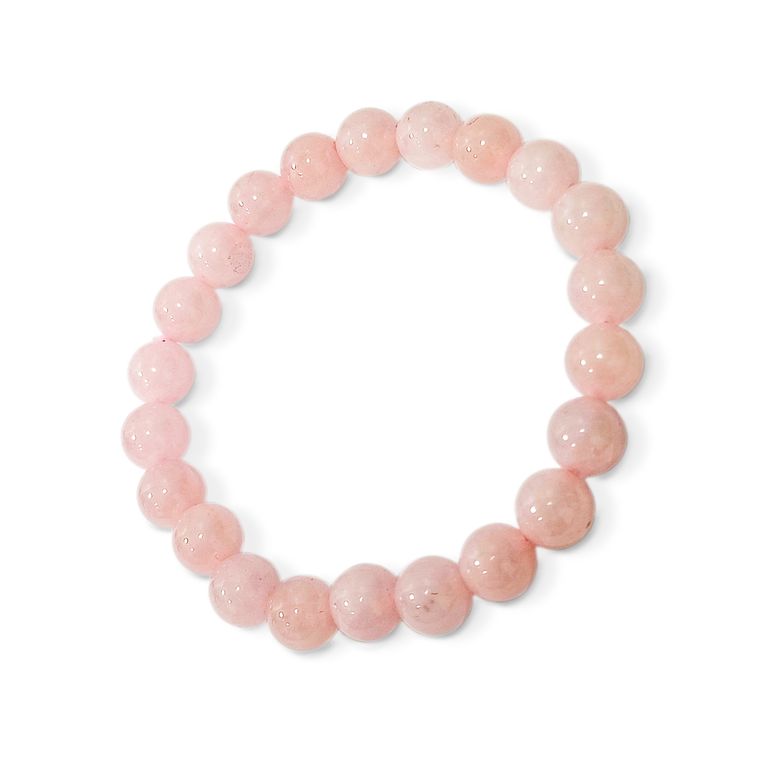 Pulsera Cuarzo Rosa 8mm Elasticada Rosa TALLA UNICA