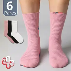 UTILISIMO - Pack 6 Pares Calcetines Diabéticos Mujer Algodón Suave Colores Surtidos Protección
