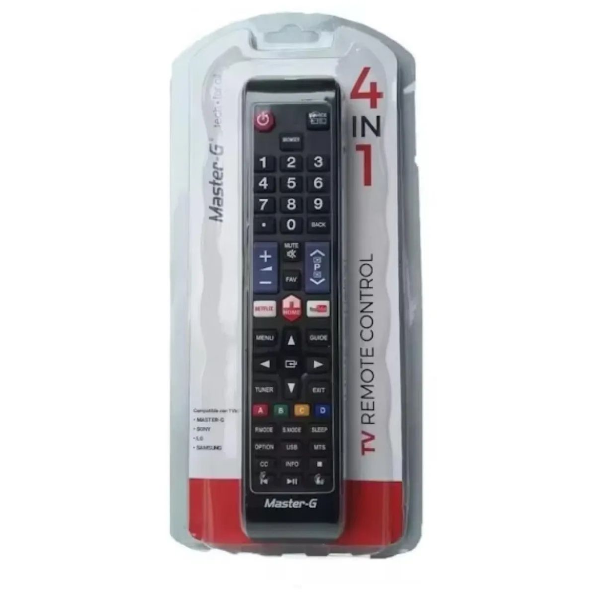 GENERICO - Control Universal TV Master G 4 en 1 Compatible con Sony LG Samsung