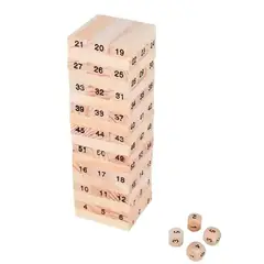 GENERICO - Juego Torre Madera 54 Piezas Bloques Equilibrio Familiar