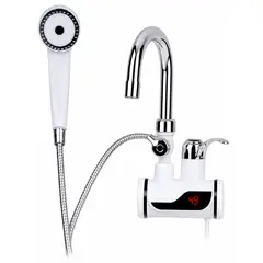 GENERICO - Grifo Eléctrico Calentador de Agua Instantáneo con Ducha y Display LED