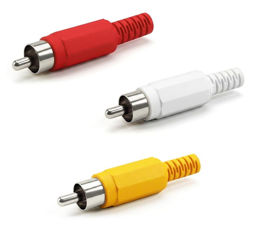 Set De Conectores RCA Audio Video Macho Repuesto Para Armar