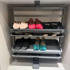 CASACHIC - Rack Zapatero giratorio 360°, 4 repisas, Gris grafito,