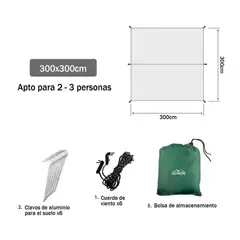 OFERTABKN - Lona Carpa Toldo Impermeable Uv Camping 3x3 Tarp Outdoor