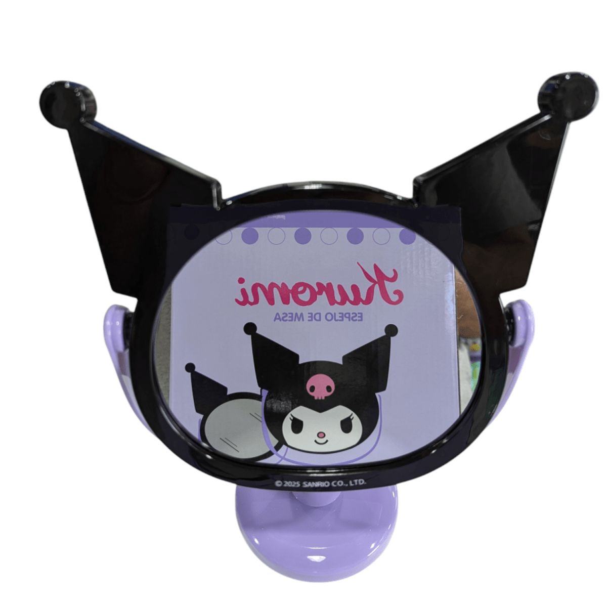 SANRIO - ESPEJO GIRATORIO CON PEDESTAL KUROMI NEGRO SANRIO
