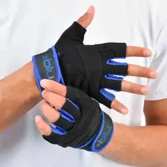 BLU FIT - Guantes Para Pesas Hombre WW Azul