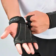 BLU FIT - Guantes Para Pesas Power Grip Gris